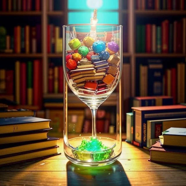 Бокал с книгами